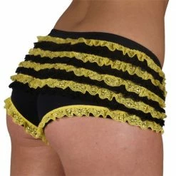 Wicked Black/Yellow Ruffle Pants Halloween Hosiery