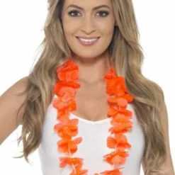 Smiffys Hawaiian Lei, Neon Orange