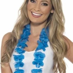 Smiffys Hawaiian Lei, Neon Blue