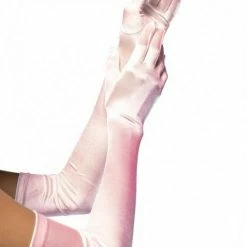 Leg Avenue Extra Long Satin Gloves, Light Pink