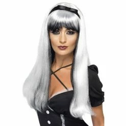 Smiffys Bewitching Wig, Black-White