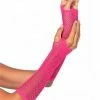Leg Avenue Triangle Net Fingerless Gloves, Neon Pink