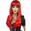 Smiffys Bewitching Wig, Black-Red Womens