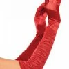 Leg Avenue Opera Length Ruched Satin Gloves, Red