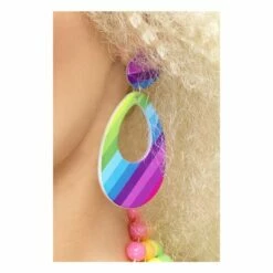 Smiffys Tear Drop Earings Neon