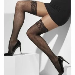 Smiffys Hold-Ups, Fishnet, Black