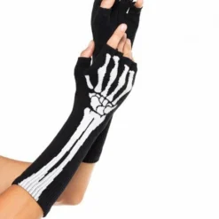 Leg Avenue Woven Skeleton Fingerless Gloves