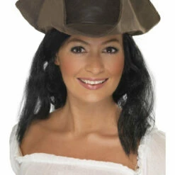Smiffys Pirate Hat, Leather Look
