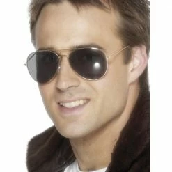 Smiffys Aviator Specs, Gold