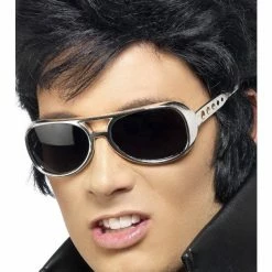 Smiffys Elvis Glasses, Silver 1960's & 70's