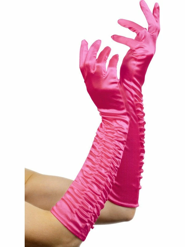 Smiffys Gloves, Temptress, Fuchsia 1 Smiffys Gloves, Temptress, Fuchsia