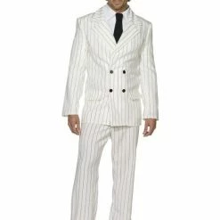 Smiffys Male Costumes Gangster, White