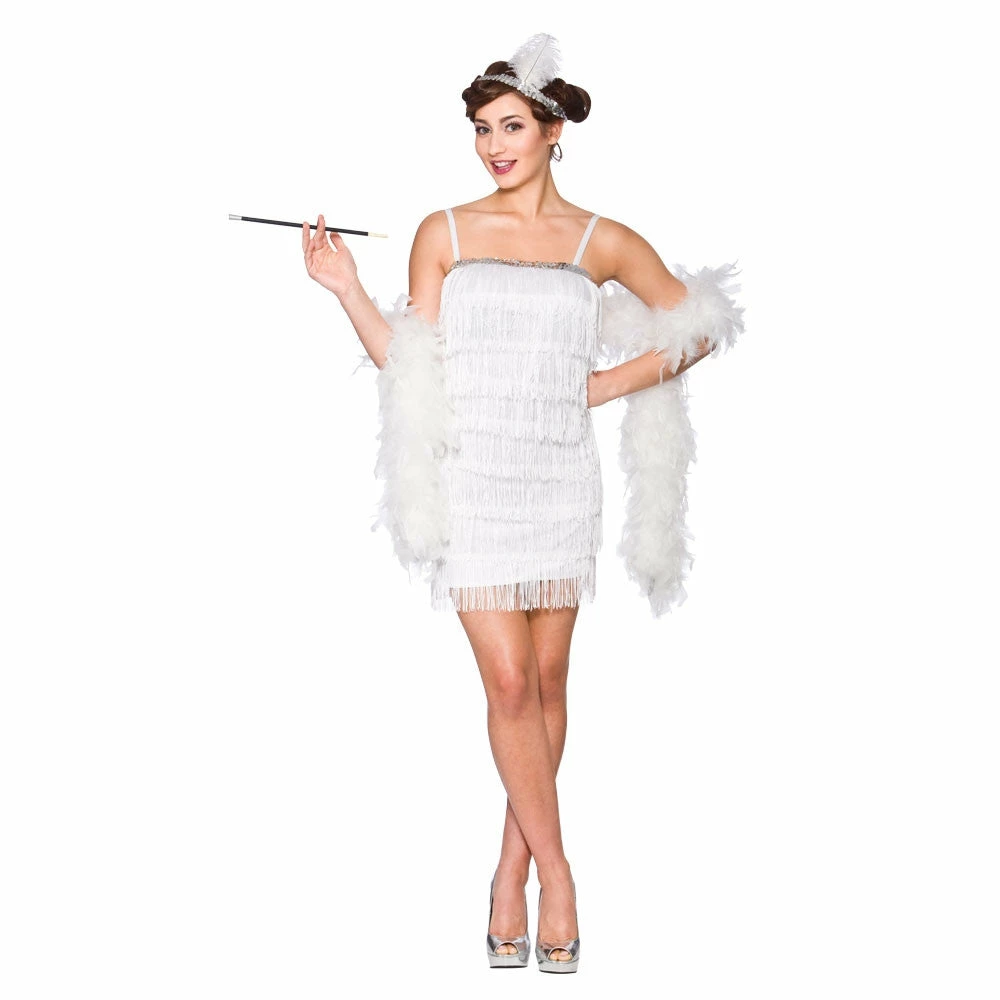 Wicked Female Costumes Showtime Flapper - White 1 Wicked Female Costumes Showtime Flapper - White