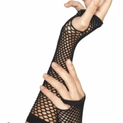 Smiffys Fishnet Gloves, Long 1980's & 90's