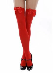Leg Avenue Nylon Thigh Highs, Red Hoisery