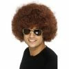 Smiffys Mens Afro Funky, Brown