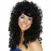 Smiffys Womens Boogie Babe Wig, Black