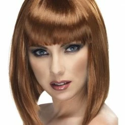 Smiffys Womens Glam Wig, Brown