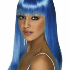 Smiffys Glamourama Wig, Neon Blue Womens
