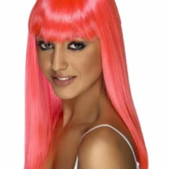 Smiffys Womens Glamourama Wig, Neon Pink
