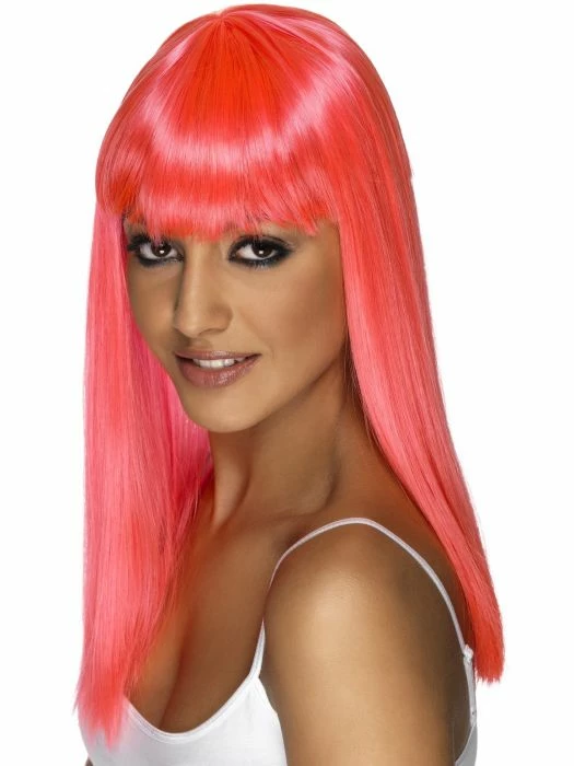 Smiffys Womens Glamourama Wig, Neon Pink 1 Smiffys Womens Glamourama Wig, Neon Pink