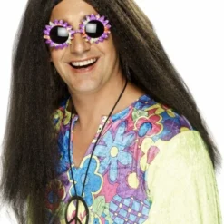 Smiffys Mens Hippy Wig, Brown