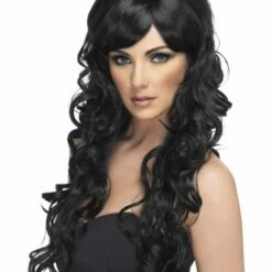 Smiffys Pop Starlet Wig, Black Womens