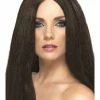 Smiffys Star Style Wig, Brown Womens