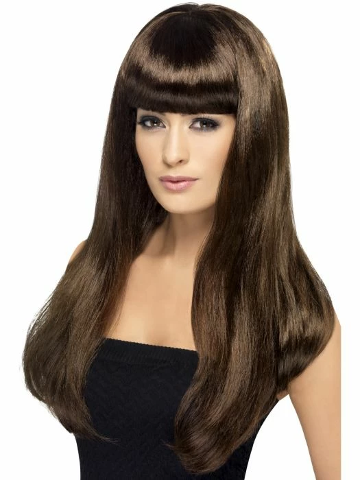 Smiffys Womens Babelicious Wig, Brown 1 Smiffys Womens Babelicious Wig, Brown