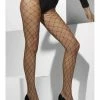 Smiffys Tights, Diamond Net, Black Halloween Hosiery