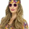 Smiffys Hippy Specs, Purple