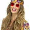 Smiffys 1960's & 70's Hippy Specs, Red