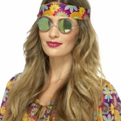 Smiffys Hippie Specs, Green 1960's & 70's