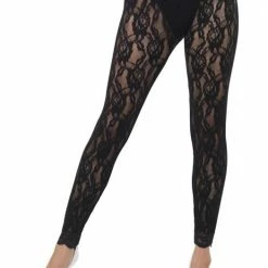Smiffys 1980's & 90's 80's Lace Leggings Black
