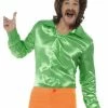 Smiffys Male Costumes 60's Shirt Green