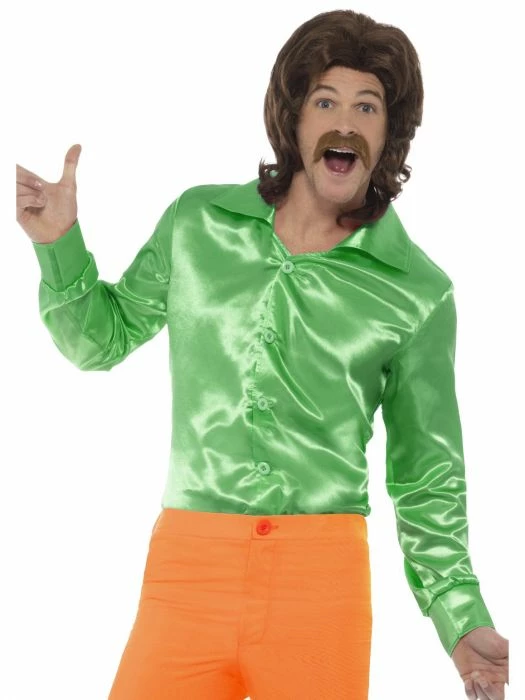 Smiffys Male Costumes 60's Shirt Green 1 Smiffys Male Costumes 60's Shirt Green