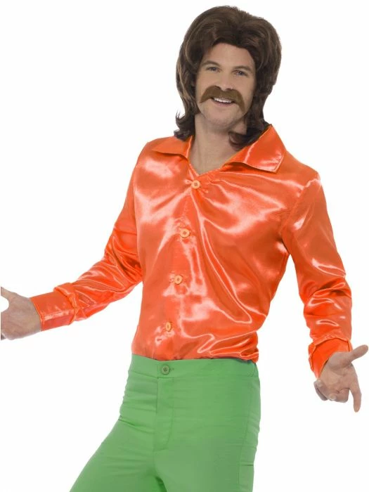 Smiffys Male Costumes 60's Shirt Orange 1 Smiffys Male Costumes 60's Shirt Orange