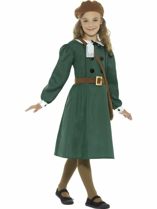 Smiffys WW2 Evacuee Girl Kids Costumes All 1 Smiffys WW2 Evacuee Girl Kids Costumes All