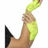 Smiffys 80's Fingerless Gloves Neon Green 1980's & 90's