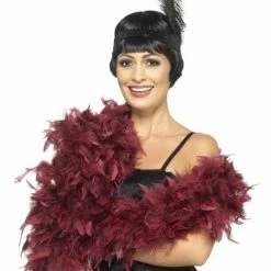 Smiffys Boa Burgandy, Deluxe, 80g