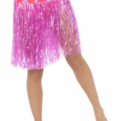 Smiffys Hula Skirt, Neon Pink Hawaiian