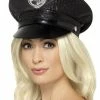 Smiffys Cops & Robbers Police Hat, Sequin