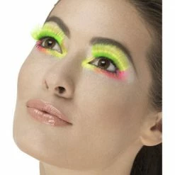 Smiffys 1980's & 90's Eyelashes, Neon Green 80's