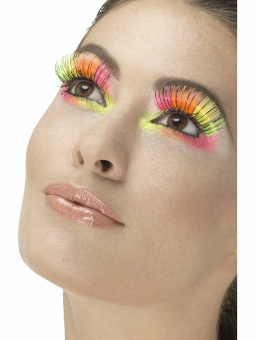 Smiffys Eyelashes, Neon Multi 80's 1980's & 90's 1 Smiffys Eyelashes, Neon Multi 80's 1980's & 90's