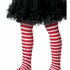Smiffys Halloween Hosiery Childs Tights, Red & White