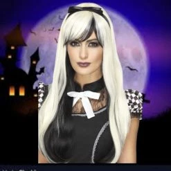 Smiffys Alice, Gothic Deluxe Wig Womens