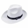Bristol Gangster Hat, White Satin