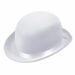Bristol Bowler, Satin White Bowler Hat