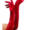 Smiffys Gloves, Velveteen, Red