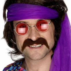 Smiffys 70's Tash, Brown 1960's & 70's